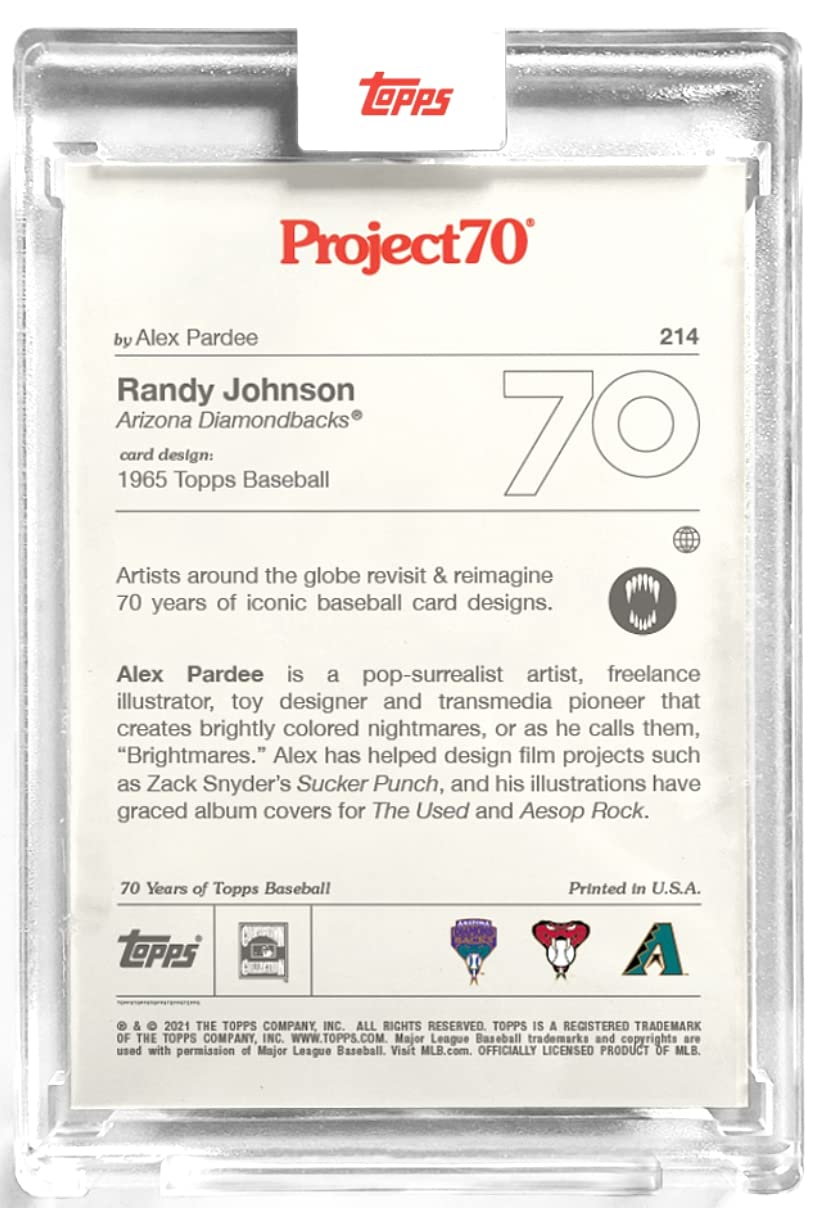 2021 Topps Project 70 Randy Johnson #214 Baseball Trading Card - 1965 Design Arizona Diamondbacks by Alex Pardee | Collectible Sports Memorabilia for Baseball Fans & Card Collectors