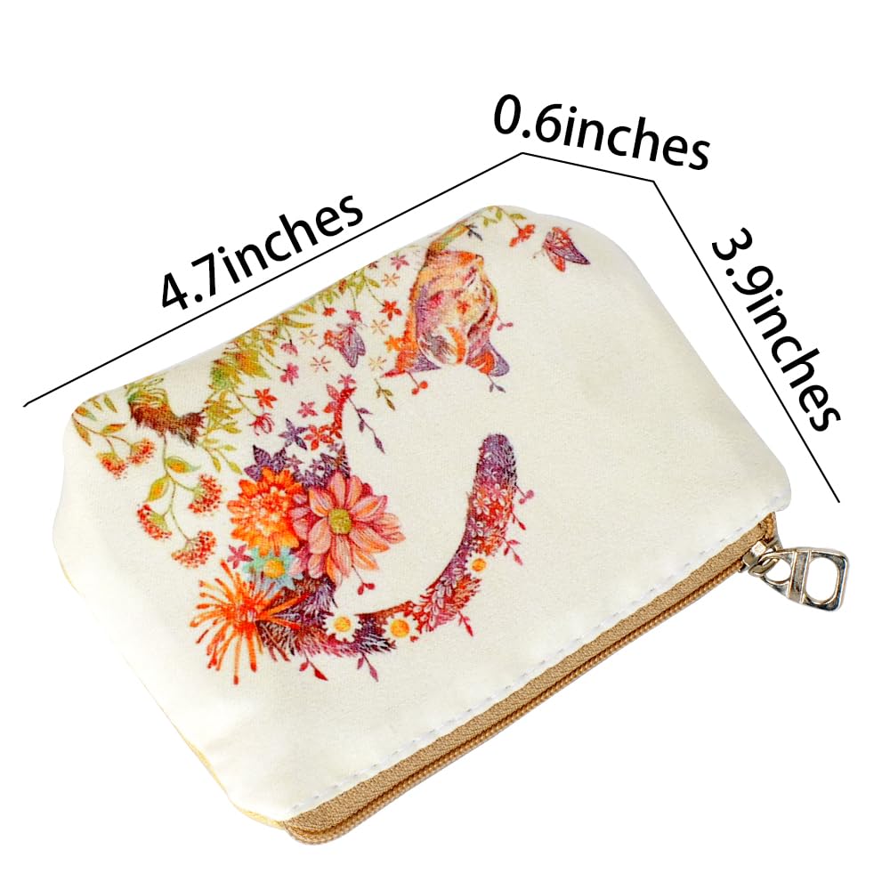 Cute Canvas Coin Purse for Women & Girls - Small Zippered Change Wallet Pouch - Perfect for Travel, Shopping, and Everyday Use