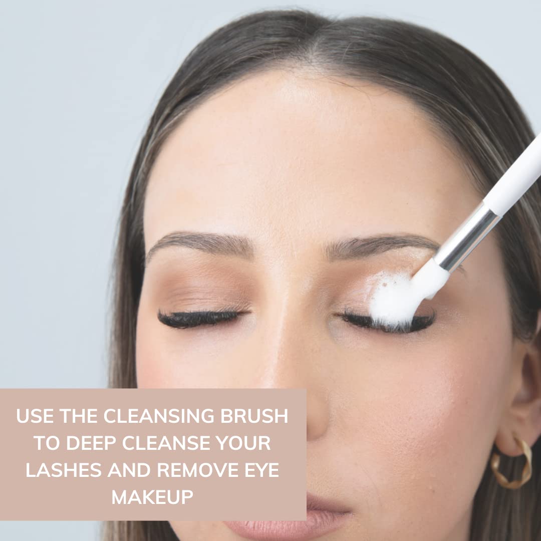 Prolong Lash Eyelash Extension Shampoo & Brush - Gentle Foaming Cleanser for Extensions & Natural Lashes - Vegan, Paraben & Sulfate Free - 100ml - Perfect for Salon & Home Use - Safe Daily Cleansing for Lash Extensions & Sensitive Eyes