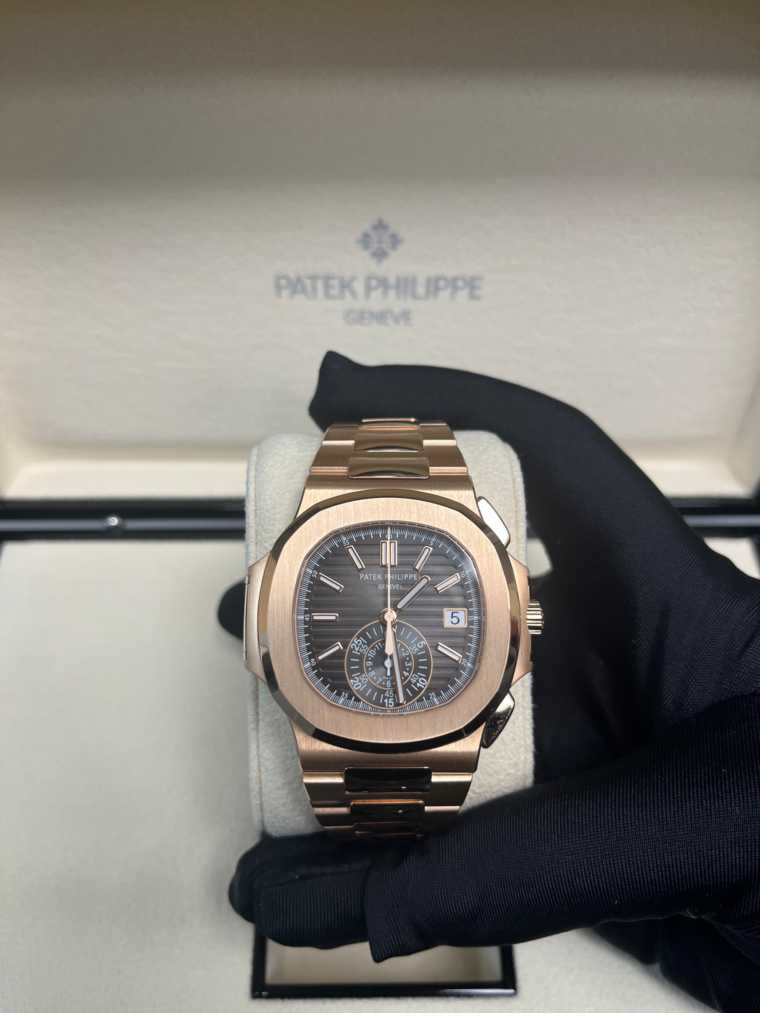 Patek Philippe Nautilus Rose Gold Watch with Black Gradient Dial - Ref#5980/1R 001 - Luxury Swiss Timepiece for Men, Business Meetings & Special Occasions