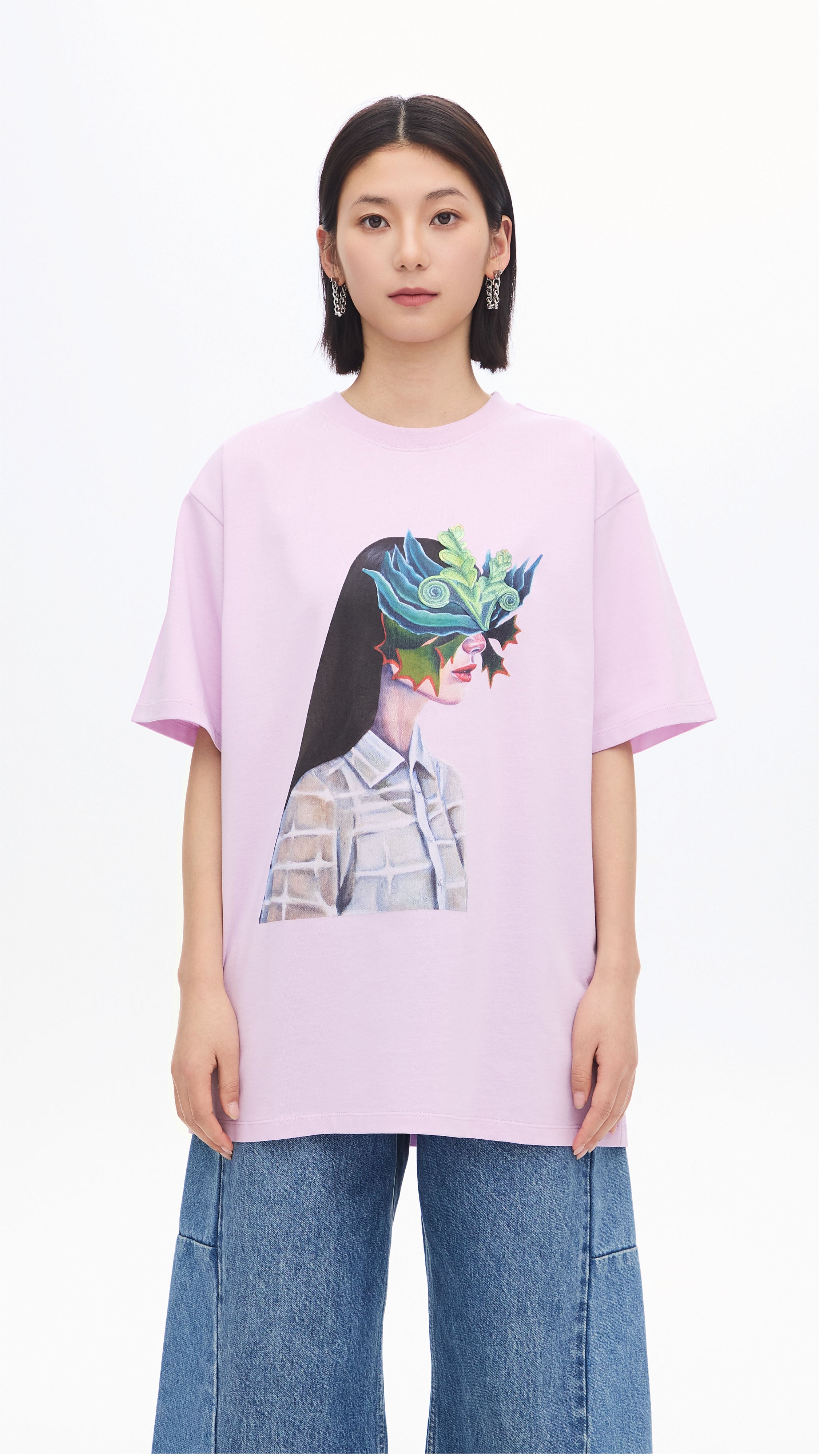 Mariko Enomoto Printed Loose Fit T-Shirt for Women - Soft Cotton Casual Tee for Everyday Wear, Street Style & Summer Outfits