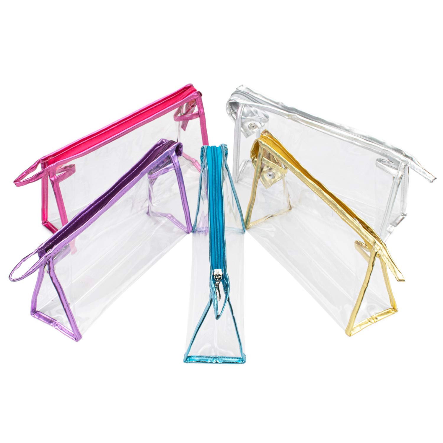Hedume 10 Pack Clear Waterproof Makeup Bags - PVC Transparent Cosmetic Organizer with Zipper for Travel, Bathroom & Daily Essentials Storage | Perfect for Toiletries, Cosmetics & Travel Accessories