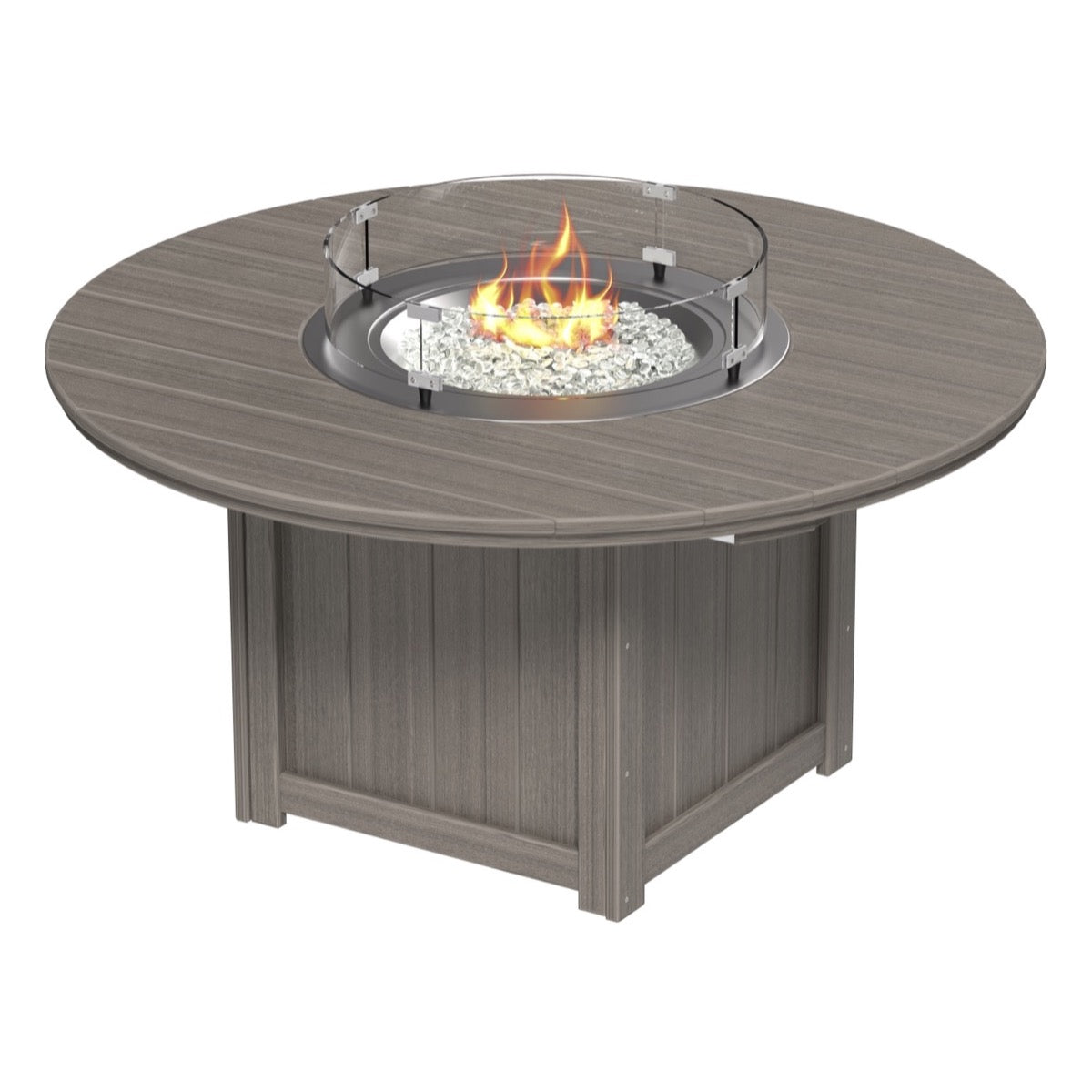 LuxCraft 60-Inch Round Outdoor Fire Pit Table - Bar Height Gas Fire Table for Patio, Deck, Backyard - Weather-Resistant Lumin Fire Pit with Glass Beads & Lava Rocks - Perfect for Entertaining & Relaxing
