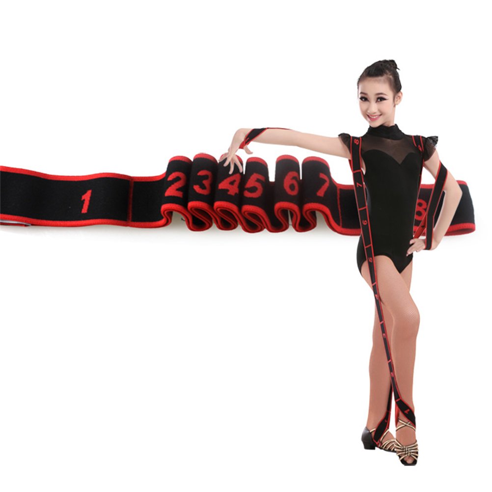 LOLANTA Kids Girls Ballet Stretch Strap with Loops - Adjustable Dance Resistance Band for Ballet, Yoga, Exercise & Flexibility Training - Red