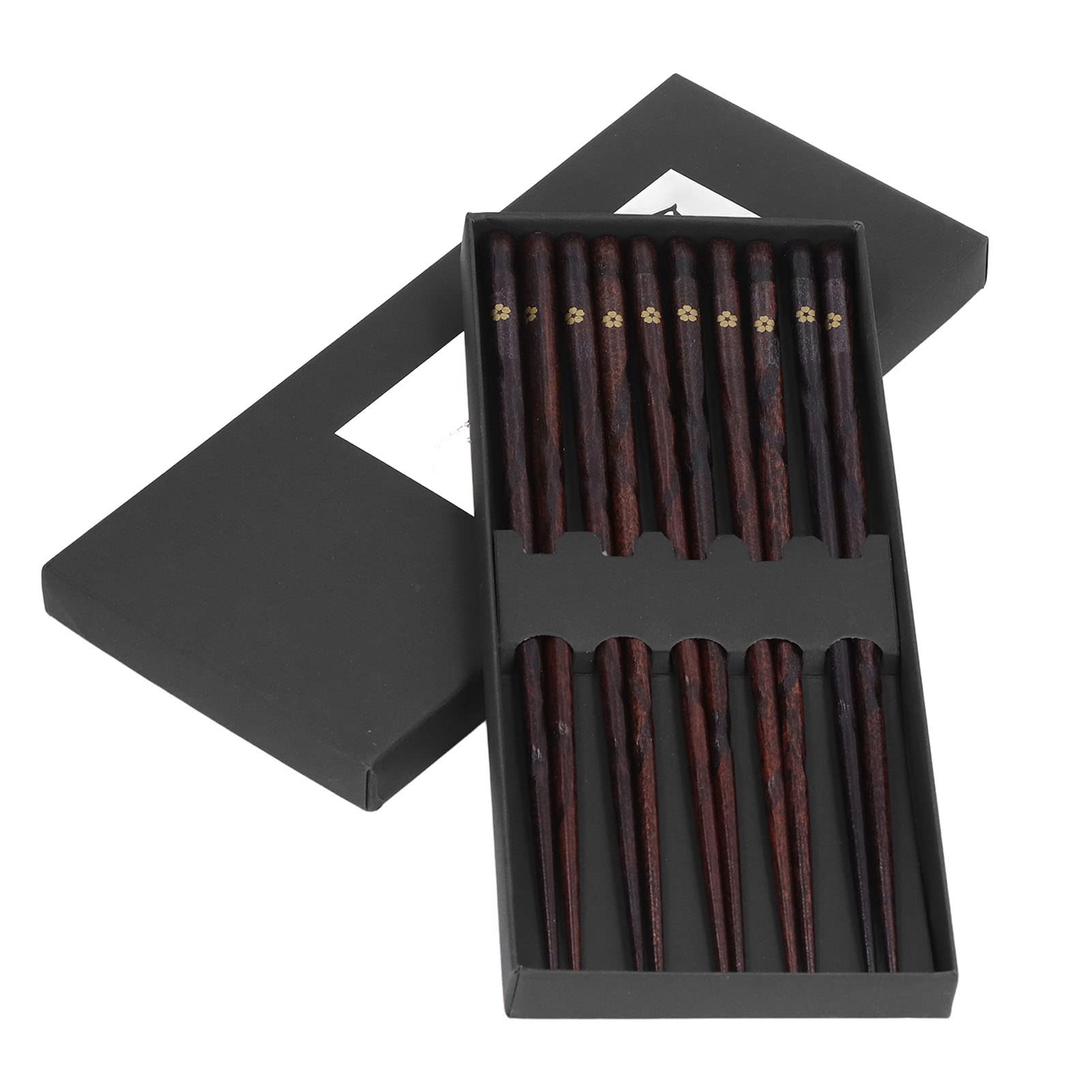 Premium Japanese Style Wooden Chopsticks - Golden Floral Print, Dishwasher Safe & Non-Slip Design - Perfect for Family Dinners, Friends Gatherings, Asian Cuisine & Party Dining