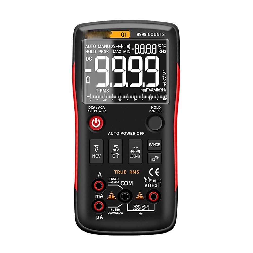 Professional True RMS Digital Multimeter - Analog Tester for Transistor, Capacitor & Electrical Testing | Ideal for Home DIY, Automotive Repair & Electronics Projects