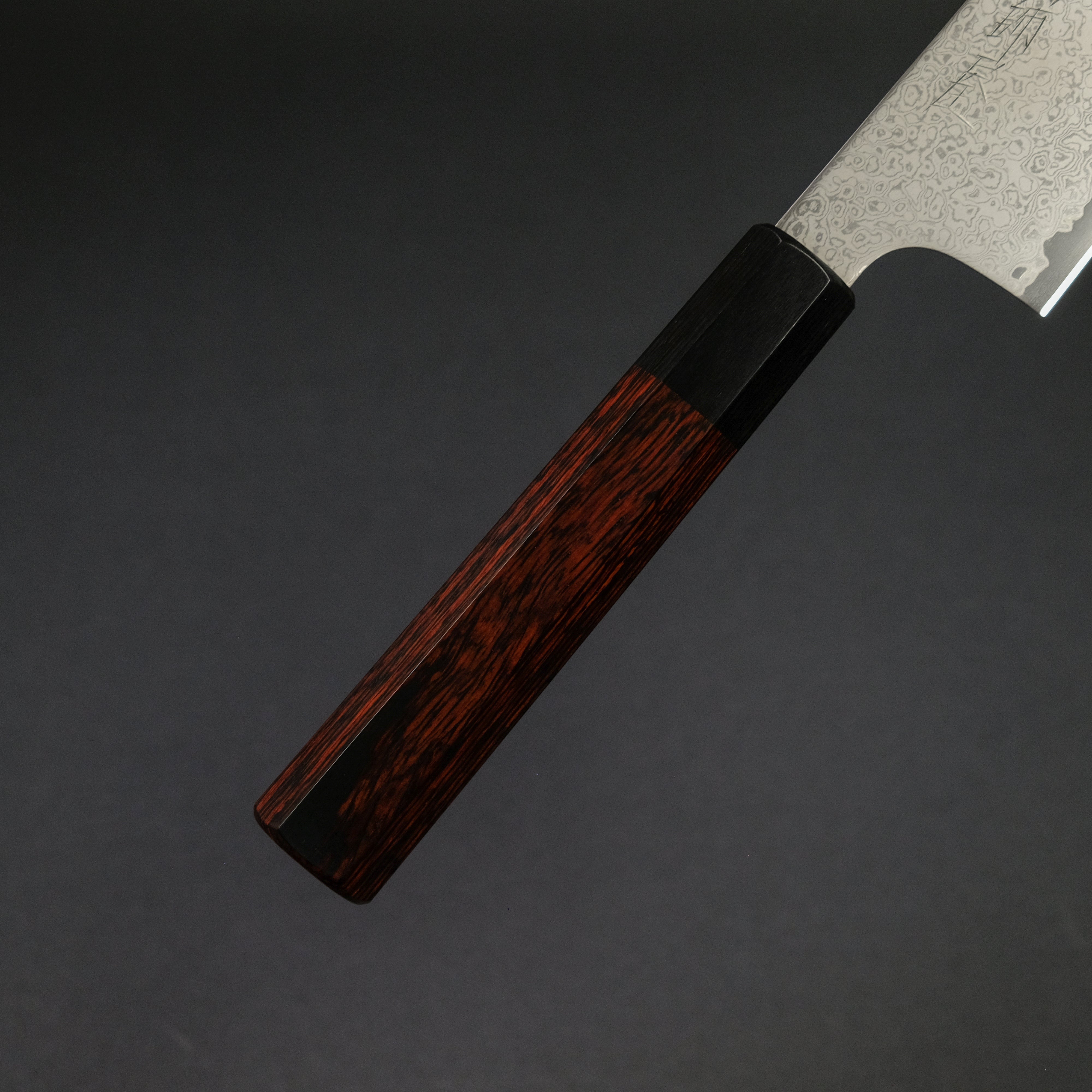 Hitohira Imojiya TH Damascus Bunka 180mm Japanese Chef Knife with Red Pakka Wood Handle - Perfect for Sushi, Vegetables & Precision Cutting