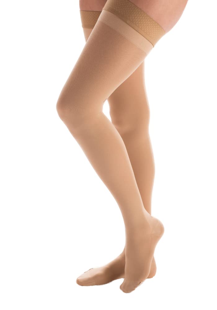 Carolon COUTURE Thigh High Graduated Compression Stockings 15-20 mmHg for Improved Circulation & Leg Support - Regular Length (1 Pair) - Perfect for Travel, Pregnancy & Varicose Vein Relief