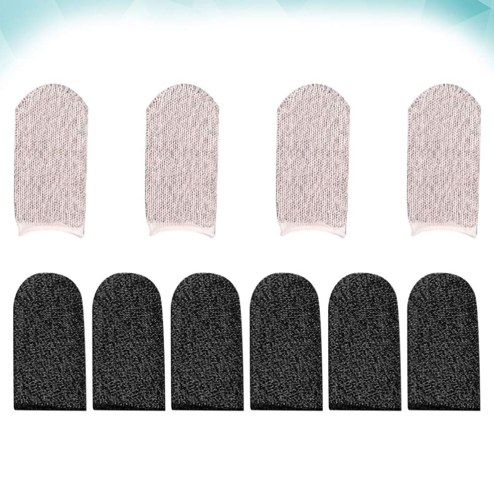 NUOBESTY 10-Pack Anti-Sweat Breathable Gaming Finger Sleeves - Touchscreen Phone Grip Protectors for Mobile Gaming | Comfortable Joystick Grips for Men & Women - Perfect for PUBG, Call of Duty & Fortnite Gameplay