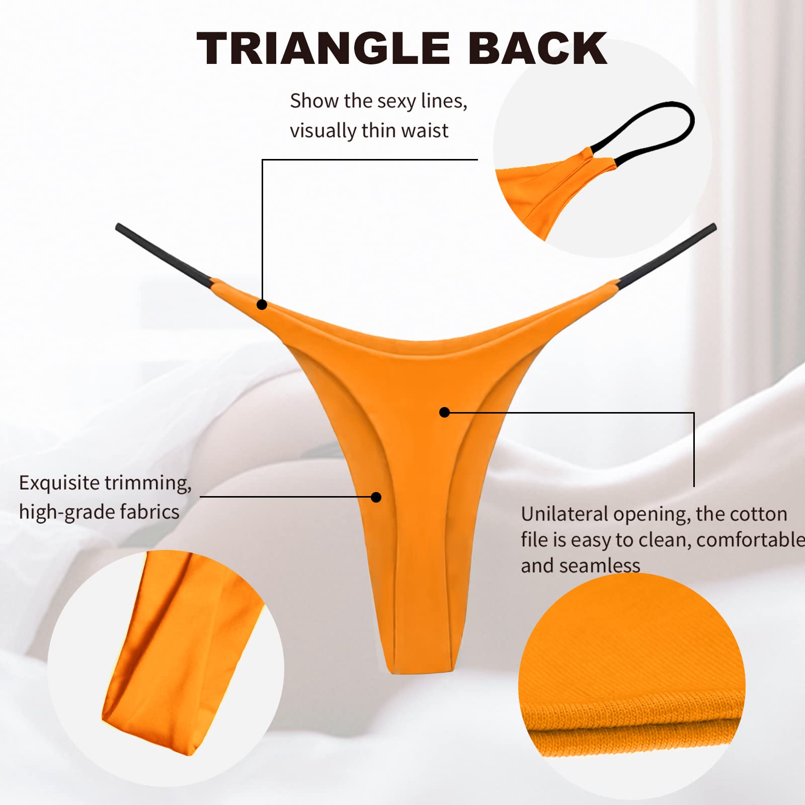 Sexy Women's Thong Underwear 5-Pack - Low Rise G-String Panties with T-Back Design - Comfortable Lingerie Gift Set for Her - Perfect for Date Night, Valentine's Day & Everyday Wear