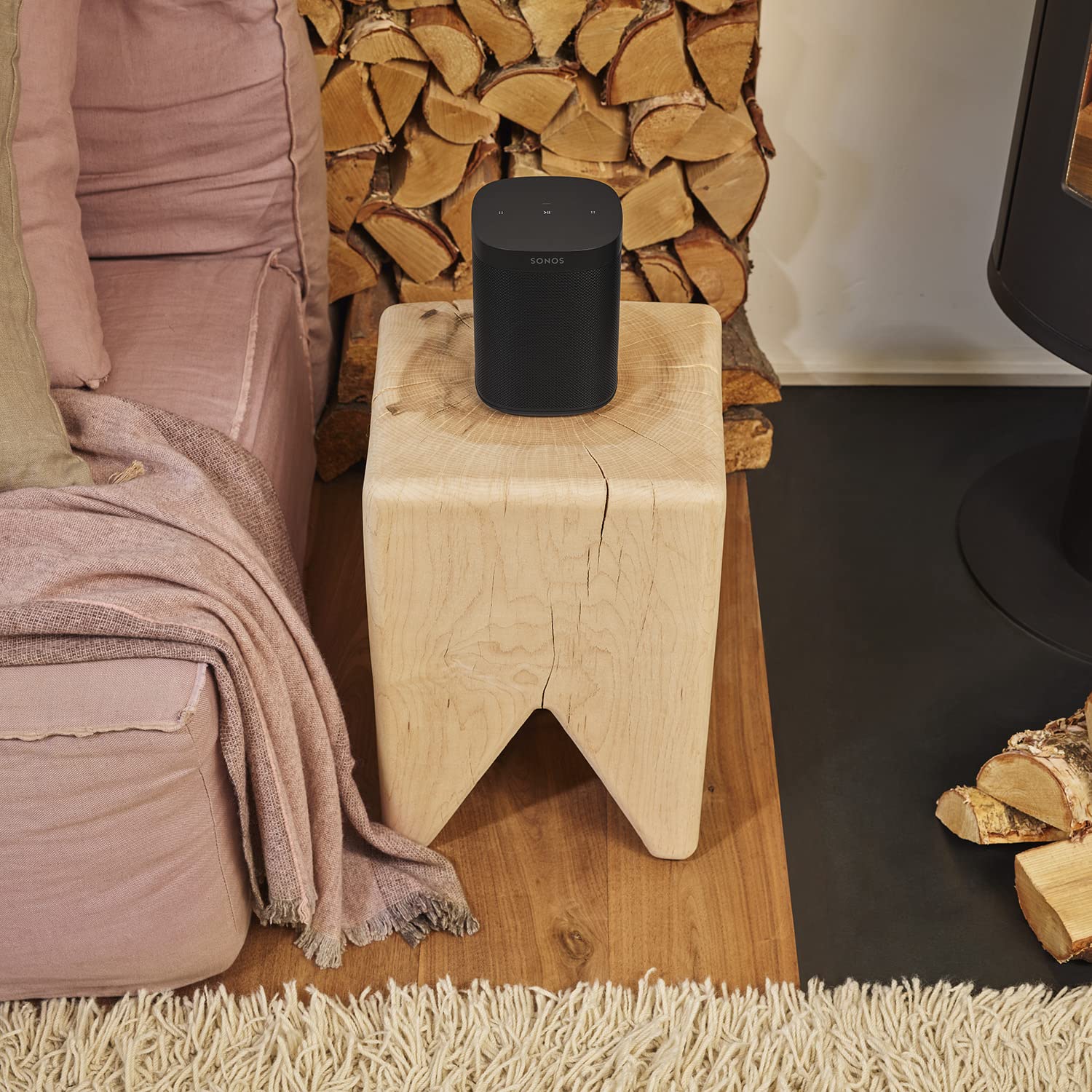 Sonos One SL Smart Speaker - Wireless Streaming, No Microphone, Premium Sound - Black - Perfect for Home Theater, Music Listening & Multi-Room Audio
