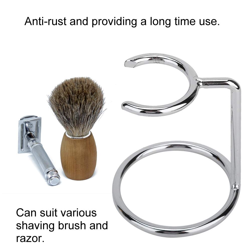Premium Stainless Steel Razor & Shaving Brush Stand - Universal Holder for Most Razors & Brushes - Durable Shaving Kit Organizer for Salon, Home & Travel - Perfect for Wet Shaving & Grooming Essentials Storage