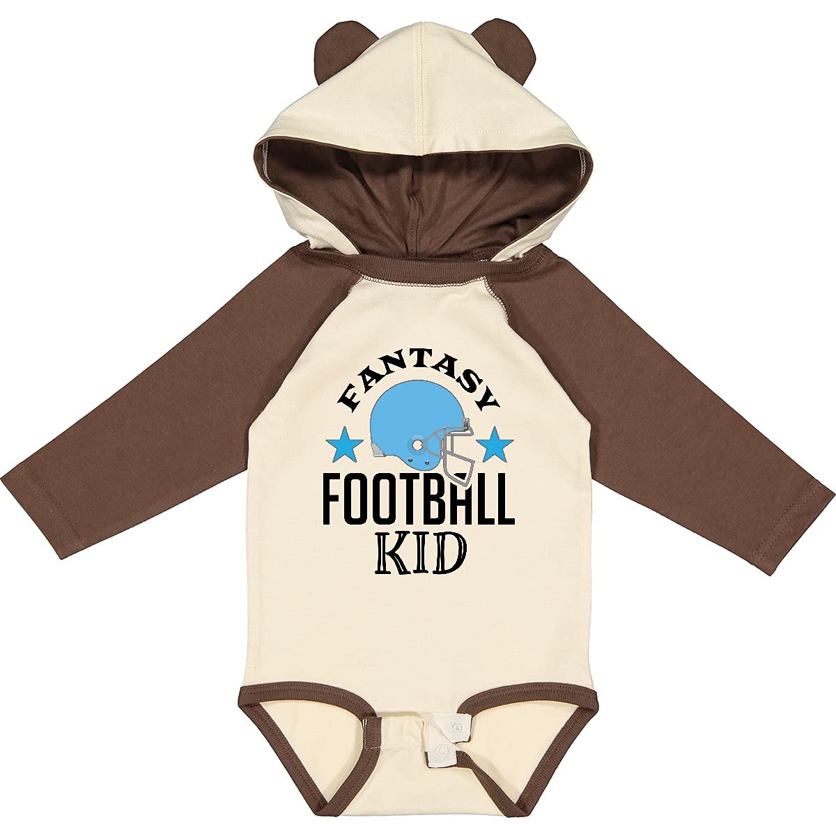 Inktastic Fantasy Football Long Sleeve Bodysuit for Baby Boys - Soft Cotton Romper for Game Day, Team Spirit & Family Photos