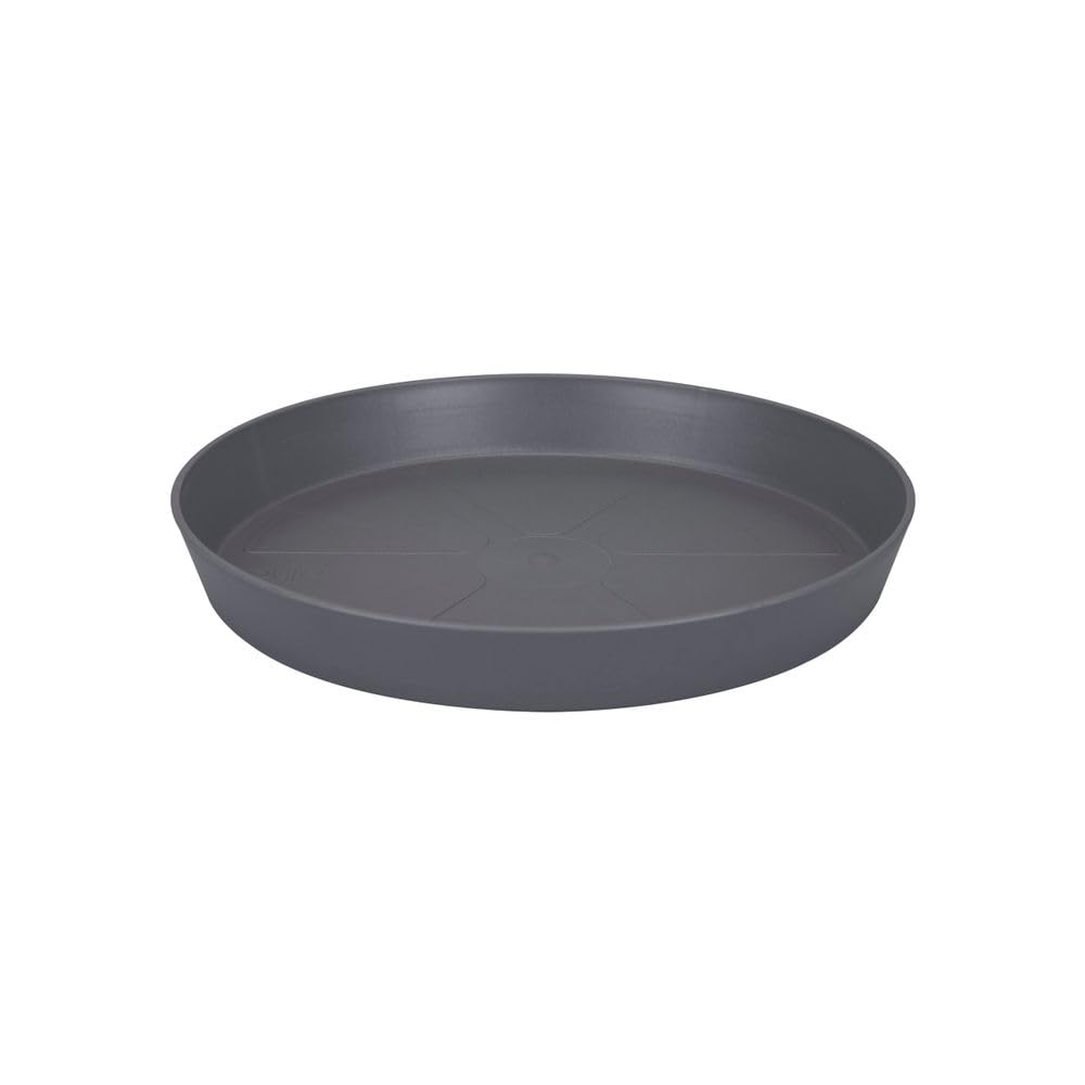 Elho Loft Urban Saucer Round 48 Anthracite Planters - Modern Indoor/Outdoor Flower Pots for Balcony, Patio & Garden Decor