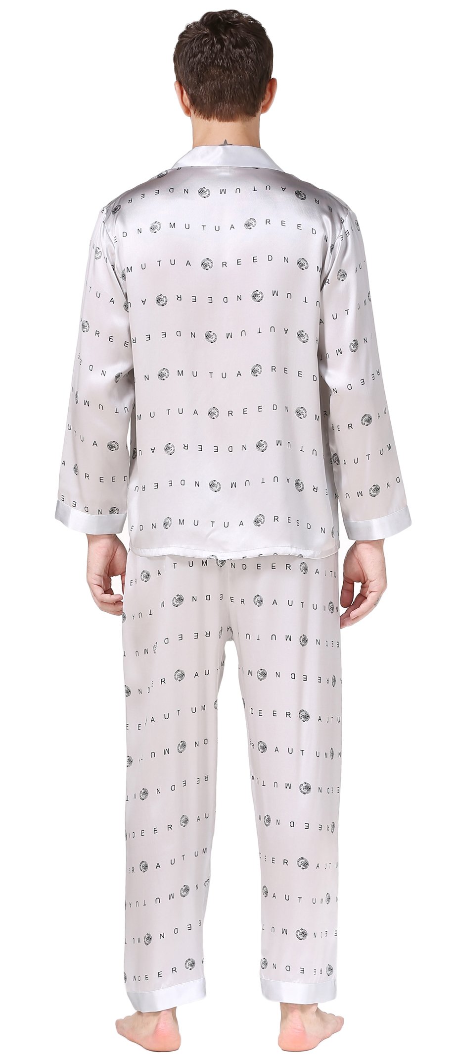 Premium Men's 100% Pure Mulberry Silk Pajama Set - Soft Breathable Sleepwear for Comfortable Nights - Perfect for Lounging, Travel & Gift Giving