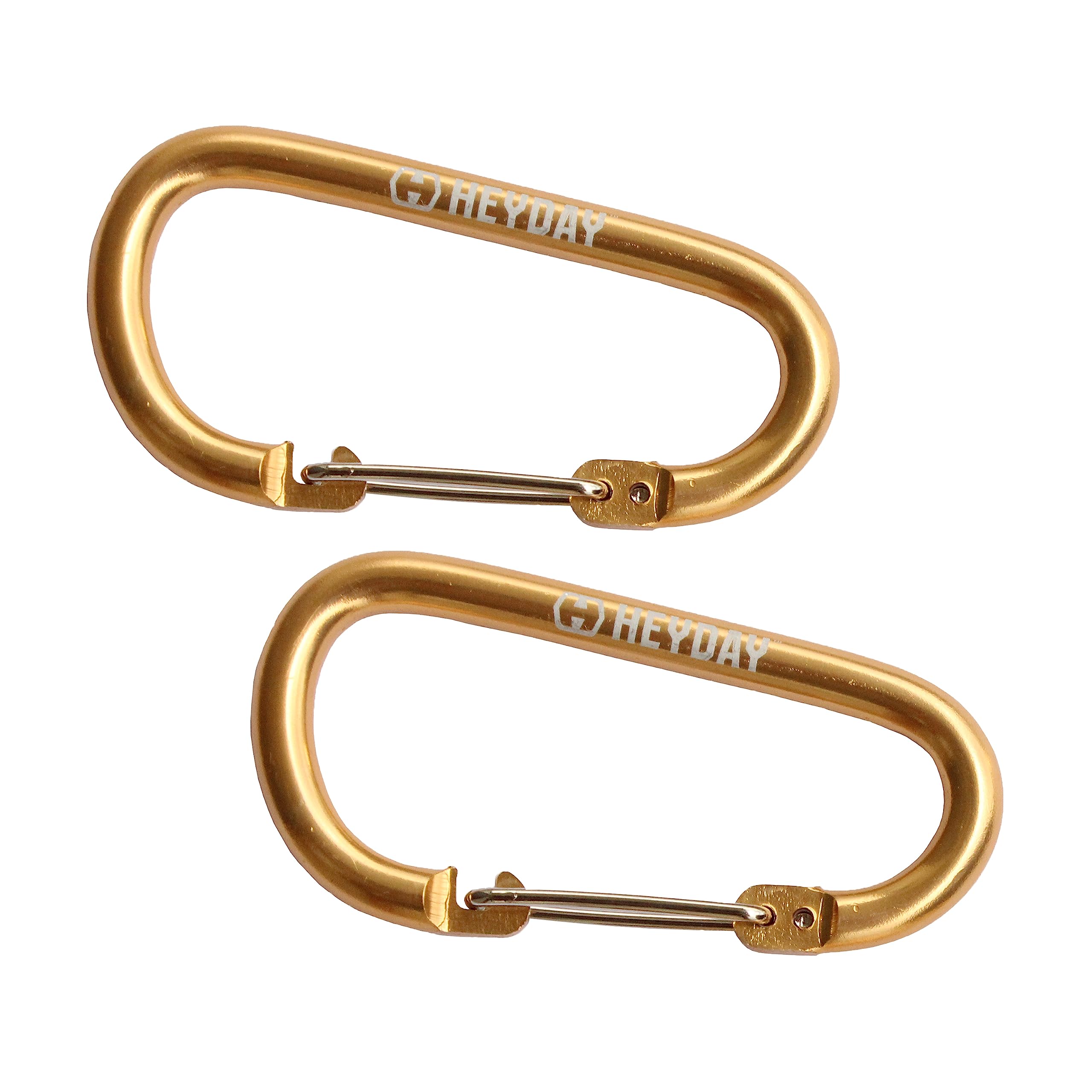 Premium Gold D-Ring Carabiner Clips - Heavy Duty Metal Hooks for Keys, Dog Leashes, Backpacks & Outdoor Gear - Perfect for Camping, Hiking, Travel & Everyday Organization