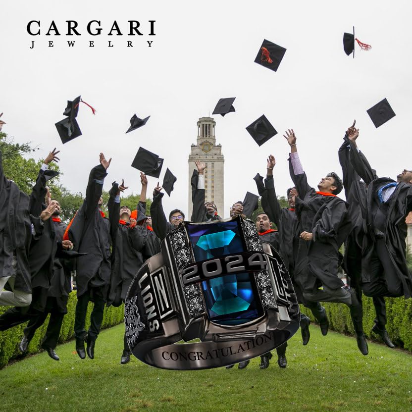 Customizable Graduation Rings for High School & College - Personalized Class of 2024 Rings in Sterling Silver, 10k, 14k or 18k Gold with Birthstone - Perfect Graduation Gift for Students & Alumni - Ideal for Commencement Ceremonies, Yearbook Photos & Alumni Reunions