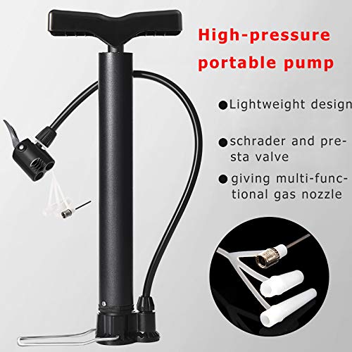 120PSI Bike Pump, High Pressure Bicycle Air Pump for Mountain & Road Bikes, Portable Mini Hand Pump with Pressure Gauge - Perfect for MTB, Cycling, Inflating Balls & Toys, Emergency Roadside Repairs