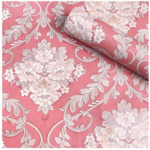 ZAMNEA 17.8 x 78 Inches Self-Adhesive Shelf Liner - Non-Slip Drawer Liner for Kitchen Cabinets, Dressers & Shelves - Floral Damask Pattern Home Decor - Perfect for Organizing Pantry, Bathroom & Office Spaces