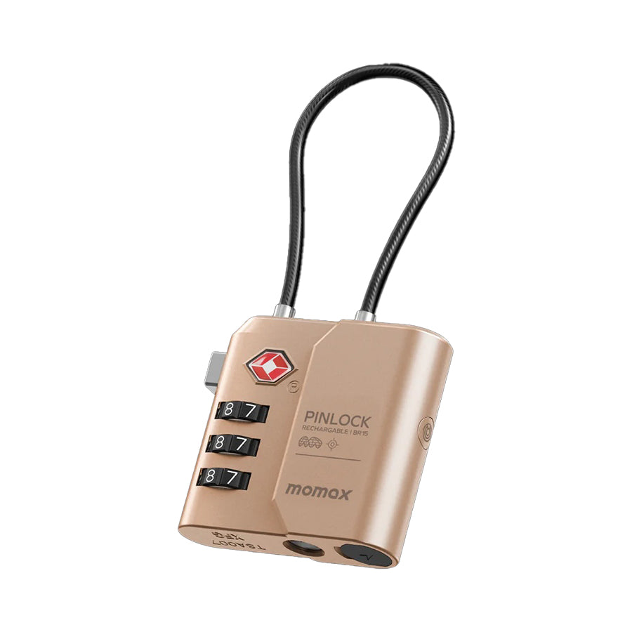 MOMAX TSA Approved Padlock - Desert Titanium Color, Secure Luggage Lock for Travel, Backpacks & Suitcases | Durable & Lightweight for Airports & Hotels