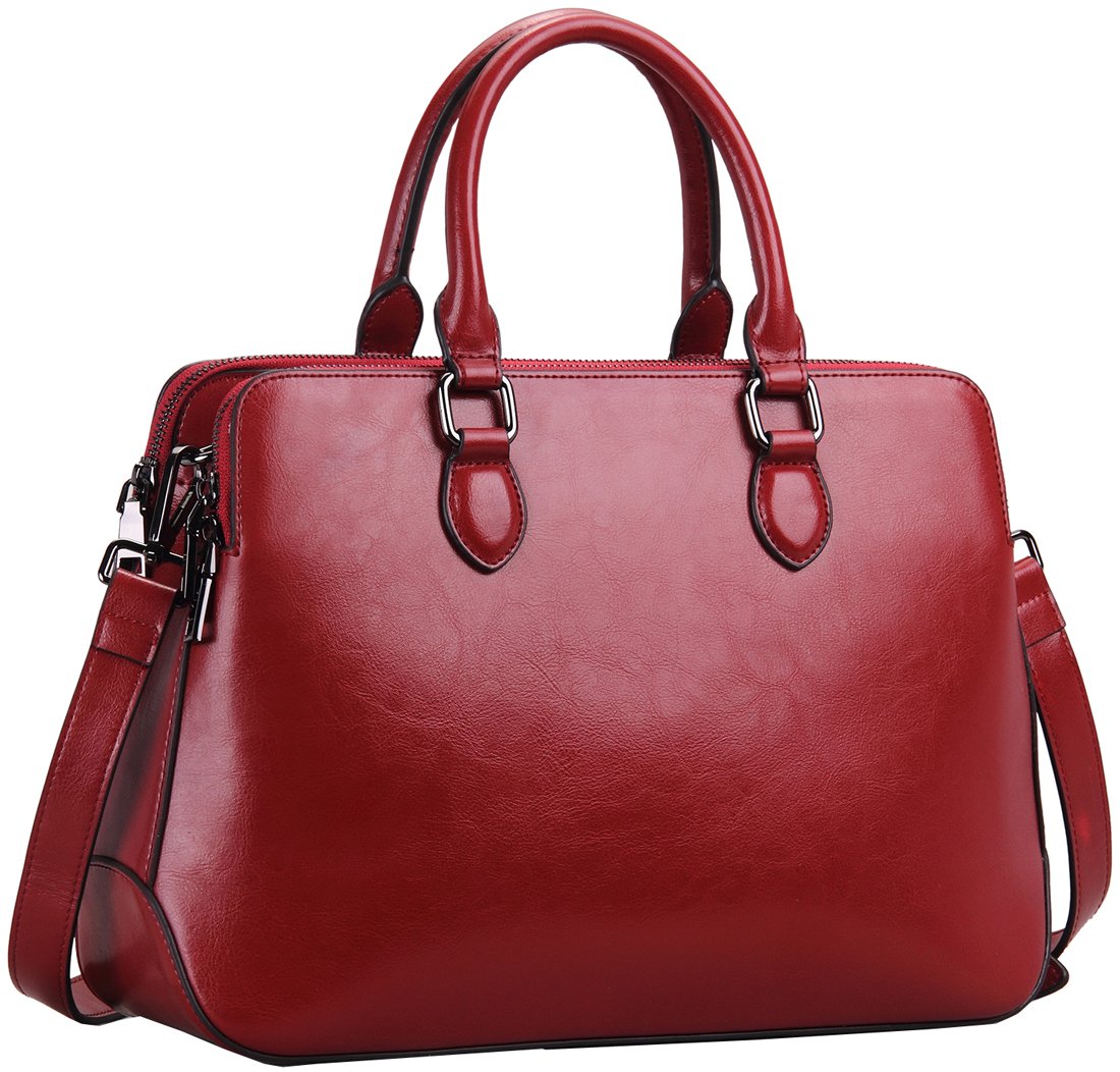 Authentic HESHE Women's Leather Handbags - Tote, Shoulder, Crossbody & Top Handle Purses for Work, Travel & Everyday Use