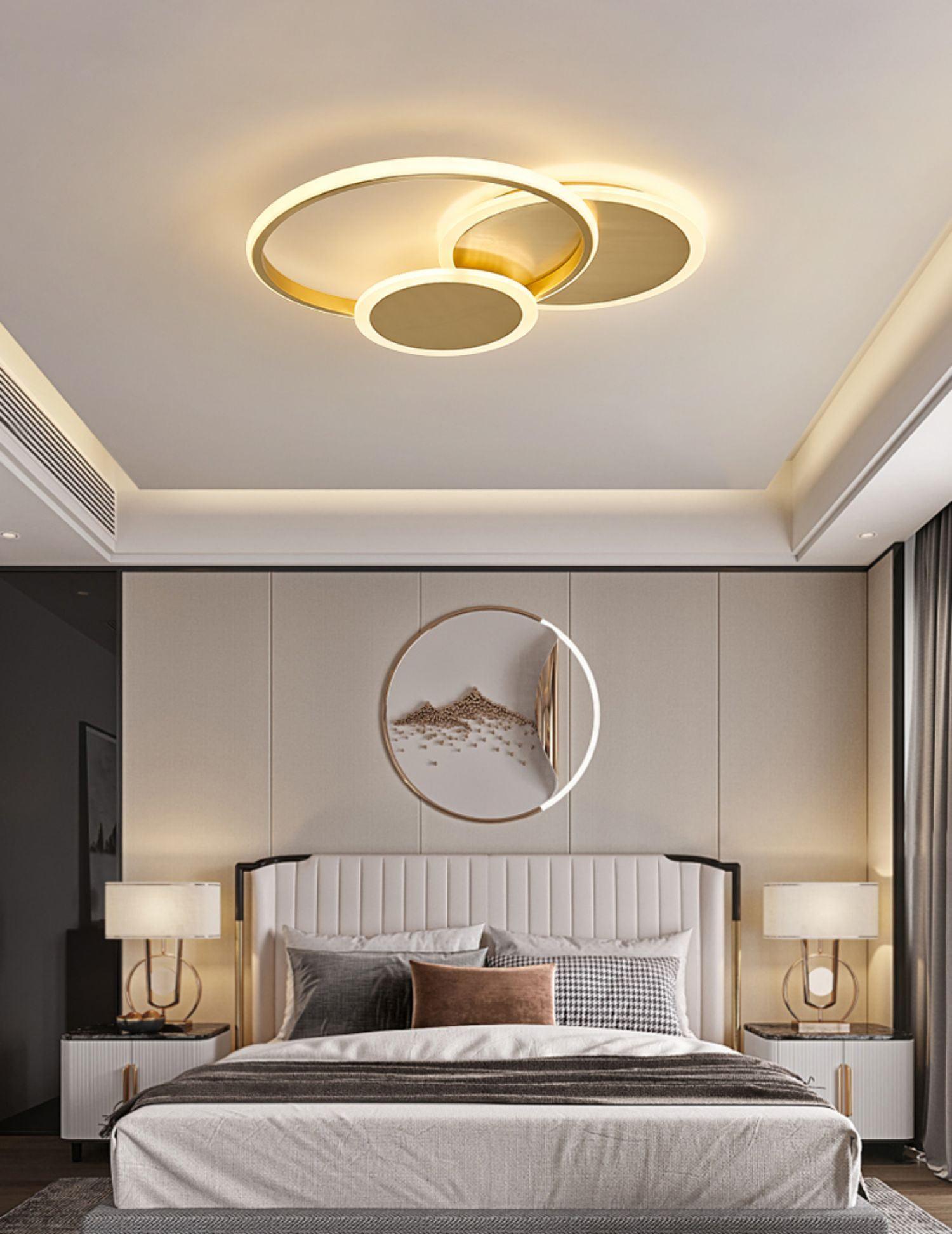 Modern LED Ceiling Light Fixture - Energy Efficient Circle Design for Living Room, Bedroom & Kitchen - Dimmable Bright White Light (3000K-6000K) - Easy Installation Home Decor Lighting