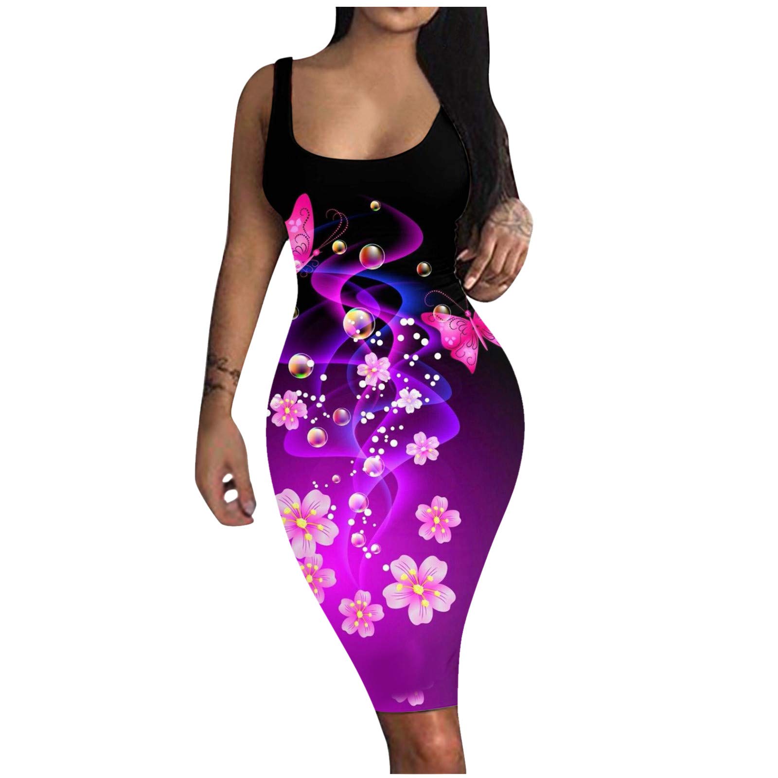 Sexy Bodycon Summer Dress for Women - Sleeveless Tank Club Party Mini Dress | Perfect for Beach, Night Out & Casual Wear