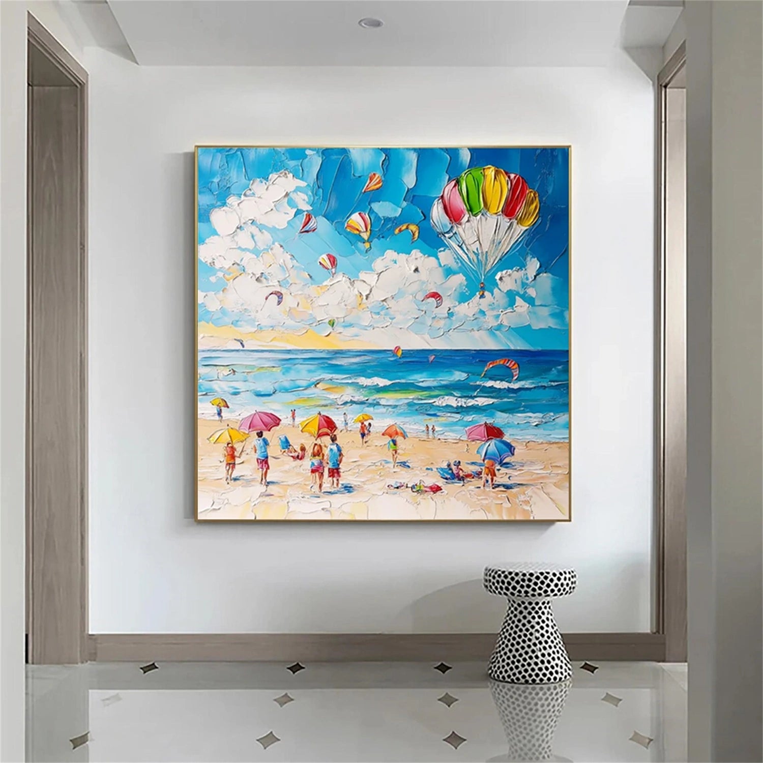 Seascape and Snowy Peak Landscape Painting #SP056 - Perfect for Home Decor, Office Wall Art & Gift Ideas