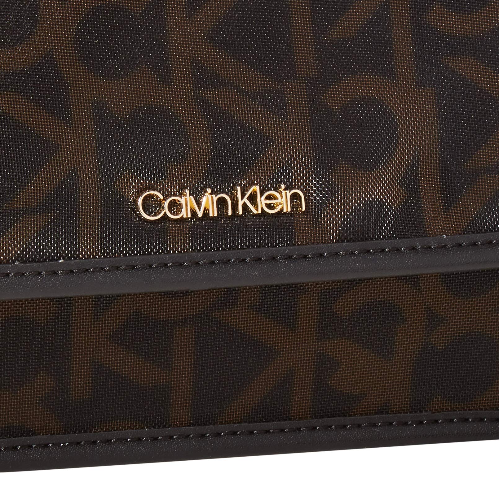 Calvin Klein Ariela Signature Large Flap Crossbody Bag for Women - Stylish Leather Shoulder Purse with Adjustable Strap, Perfect for Work, Travel & Everyday Use
