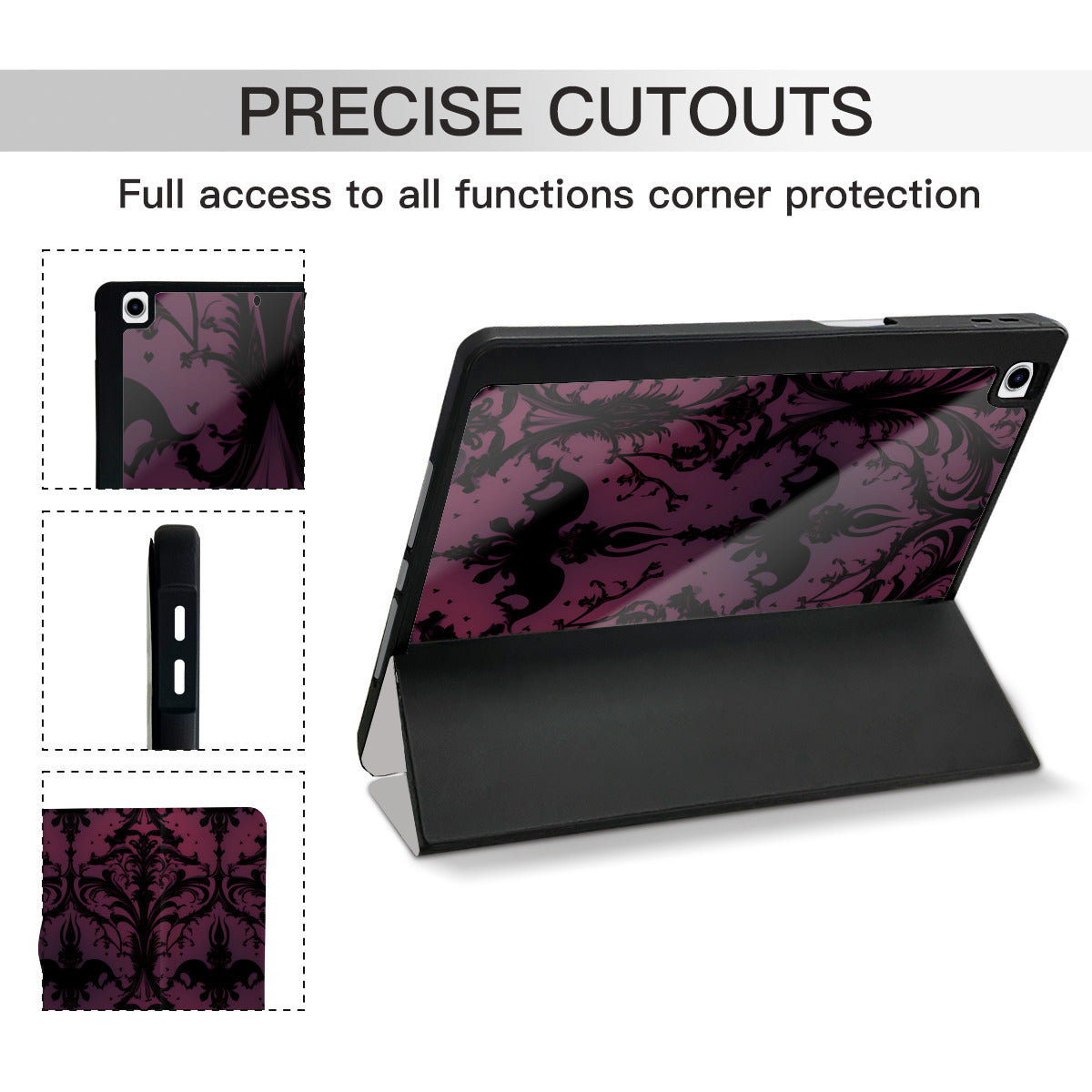 Gothic Purple and Black iPad Pro/Air 3 10.5 Inch Case - Protective Cover for Work, School & Travel | Shockproof & Stylish Design
