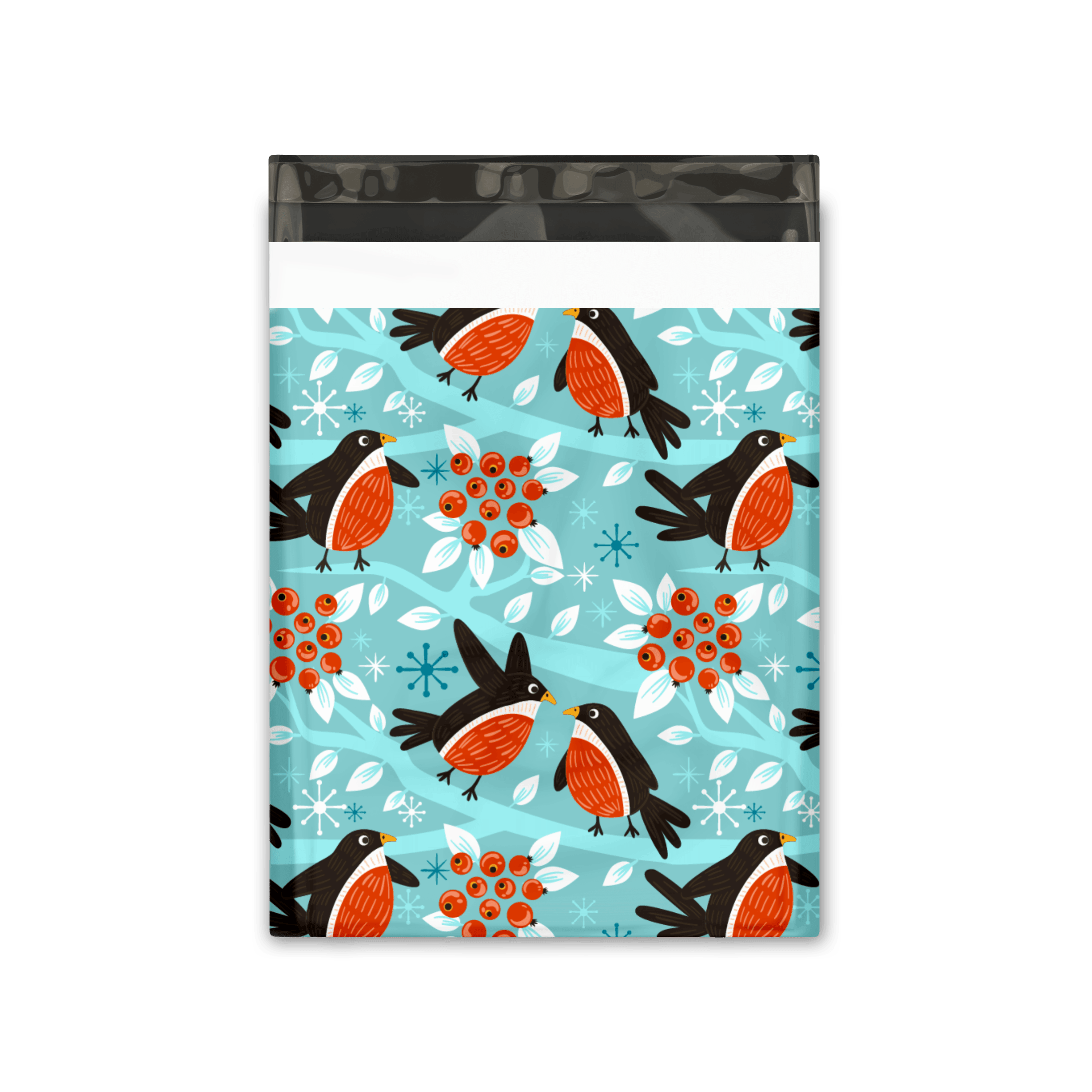 10x13 Inch Birds & Berries Printed Poly Mailers - Waterproof Shipping Envelopes for Ecommerce, Boutique & Subscription Boxes - Premium Durable Mailing Bags for Clothing, Jewelry & Small Business Packaging