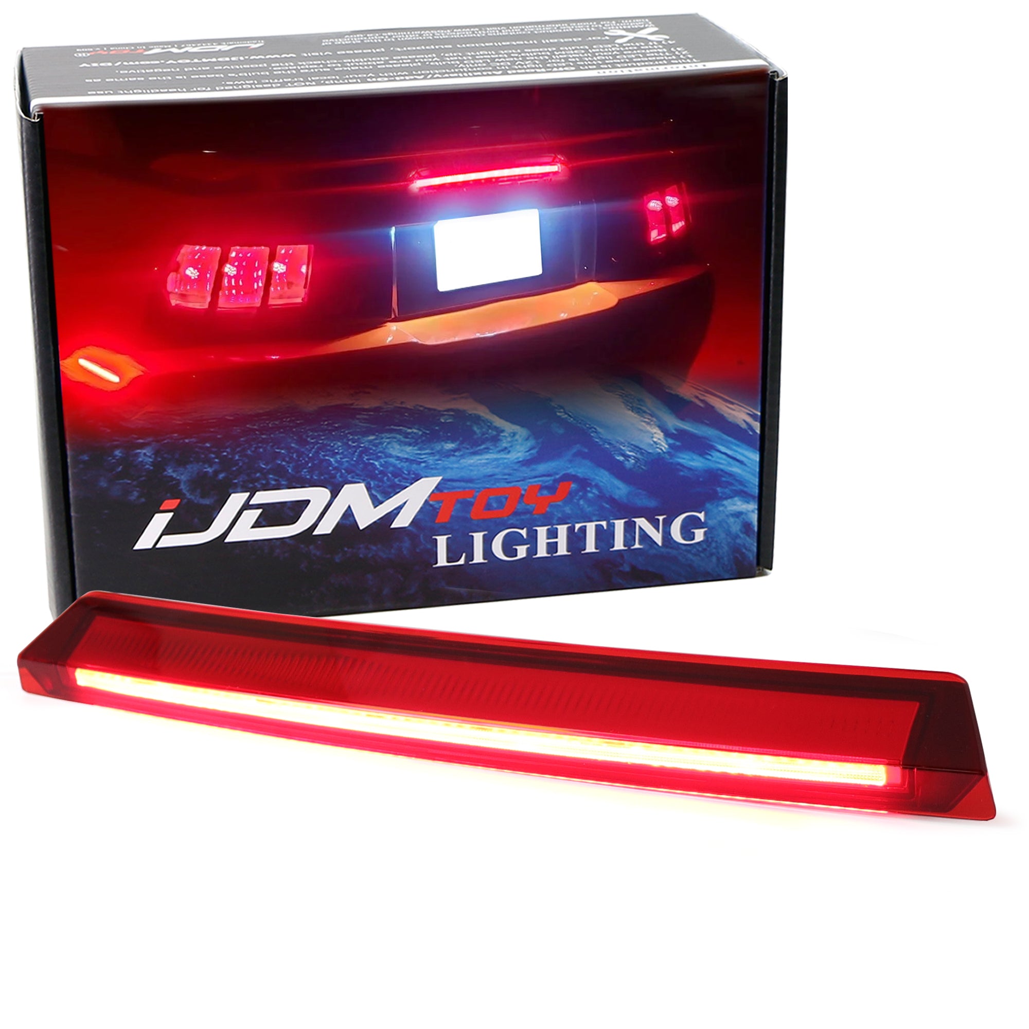 Super Bright OLED Third Brake Light with Dark Red Lens for 1999-2004 Ford Mustang | High Visibility Safety Upgrade for Night Driving & Car Shows