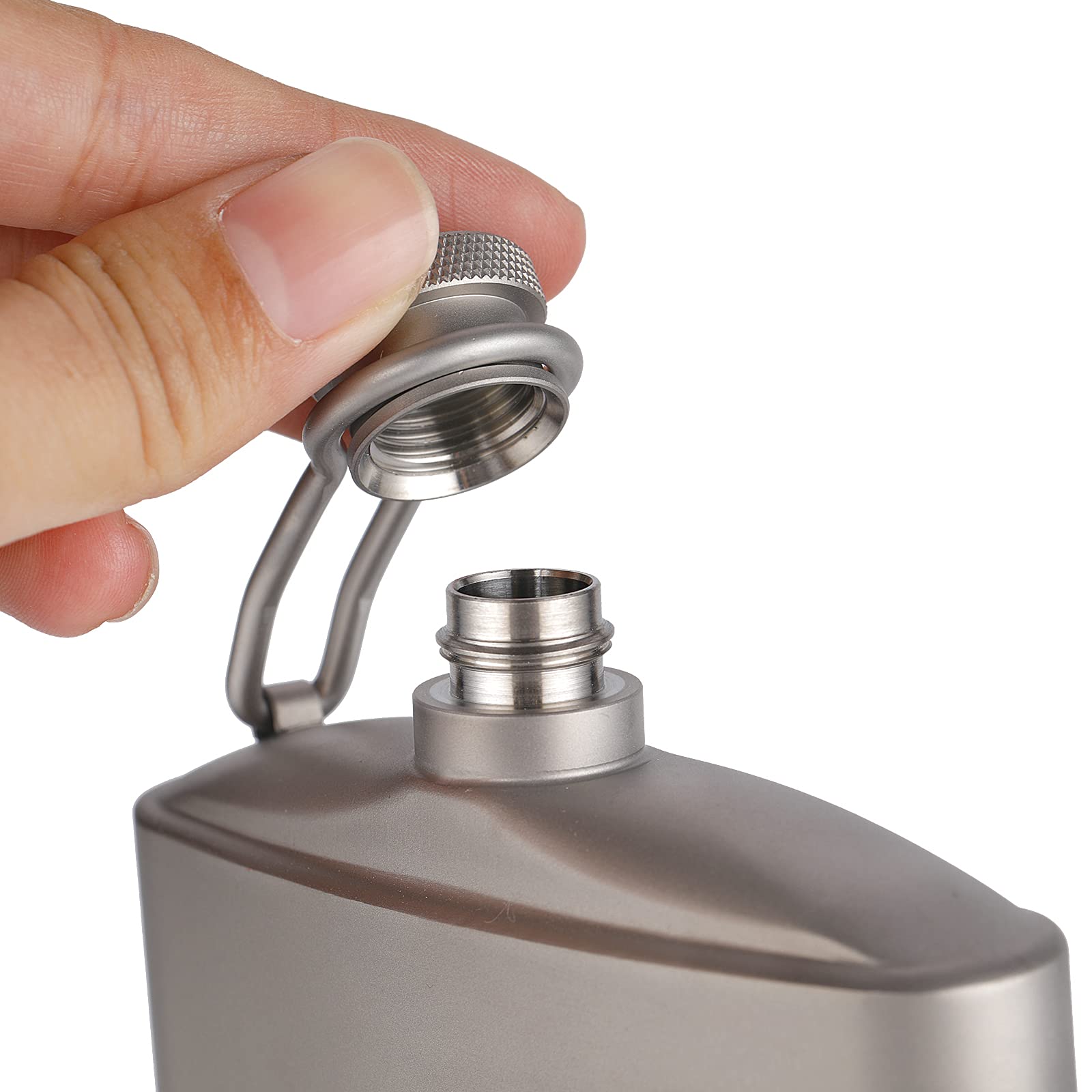 Premium 260ML Titanium Hip Flask with Funnel & Cap - Lightweight Outdoor Portable Liquor Flask for Camping, Hiking & Travel - Durable Whiskey, Vodka & Rum Container for Men & Women