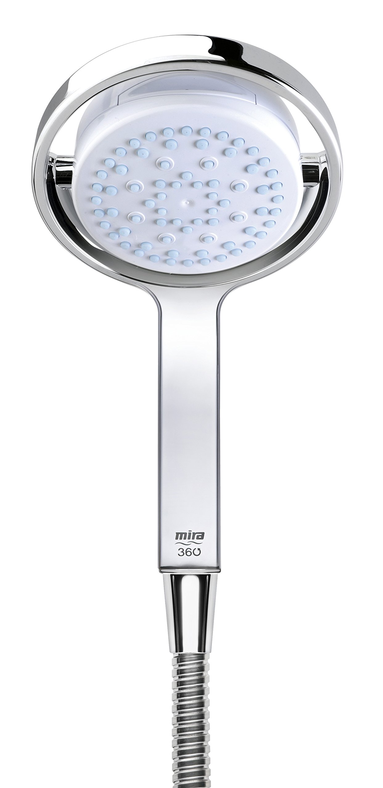 360° Adjustable Shower Head with 4 Spray Modes - Handheld Shower Head in White/Chrome (Model 2.1688.001) for Bathroom, Spa & Relaxation