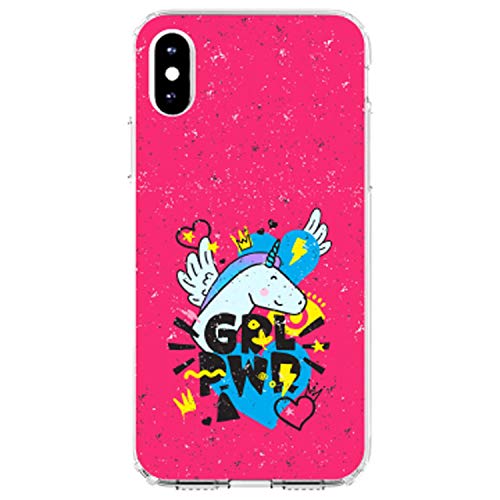 Girl Power - GRL PWR - Unicorn Hearts Graffiti On Clear Case