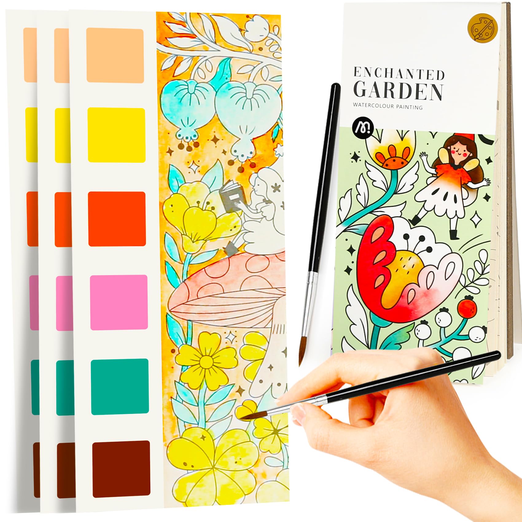 Watercolor Coloring Books for Kids Ages 5-12 | Travel Pocket Watercolor Paint Set | Toddler Art & Craft Activity | Birthday Party, Easter Basket Stuffers, Thank You & Exchange Gifts | Perfect for Travel, Home, and Classroom Creative Play