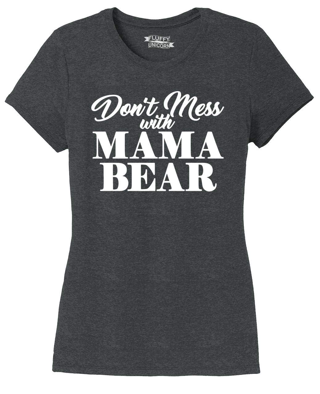 Funny Mama Bear Tri-Blend T-Shirt for Women - Soft & Comfortable Casual Tee - Perfect for Mother's Day, Family Outings & Mom Pride