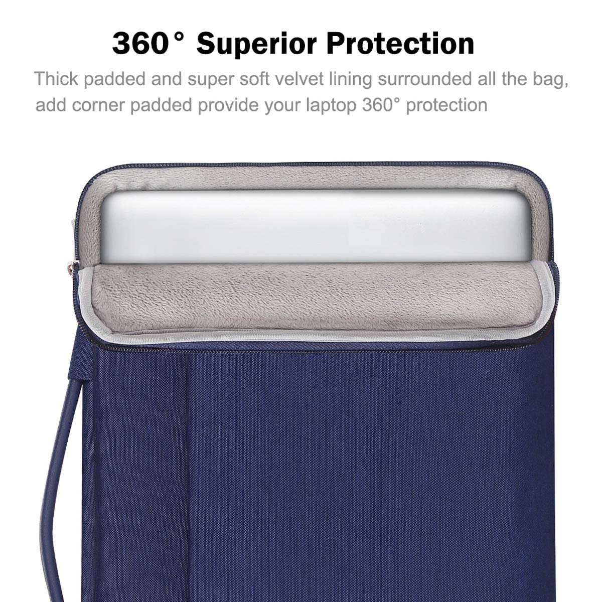 LANDICI 15.6-16 Inch Laptop Sleeve Case - Waterproof & Shockproof Protective Cover for MacBook Air 15, MacBook Pro 15/16 (2021), Dell, Lenovo, HP, Acer, Samsung Notebooks - Perfect for Travel, Office & School Use (Blue)