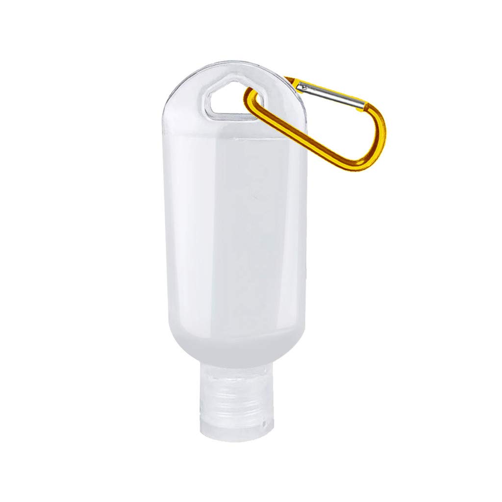 HHmei 10-Pack Leakproof Clear Travel Keychain Bottles with Flip Cap - Empty Plastic Containers for Toiletries, Cosmetics & Essentials (Yellow) - Perfect for Air Travel, Gym, Hiking & Daily Use