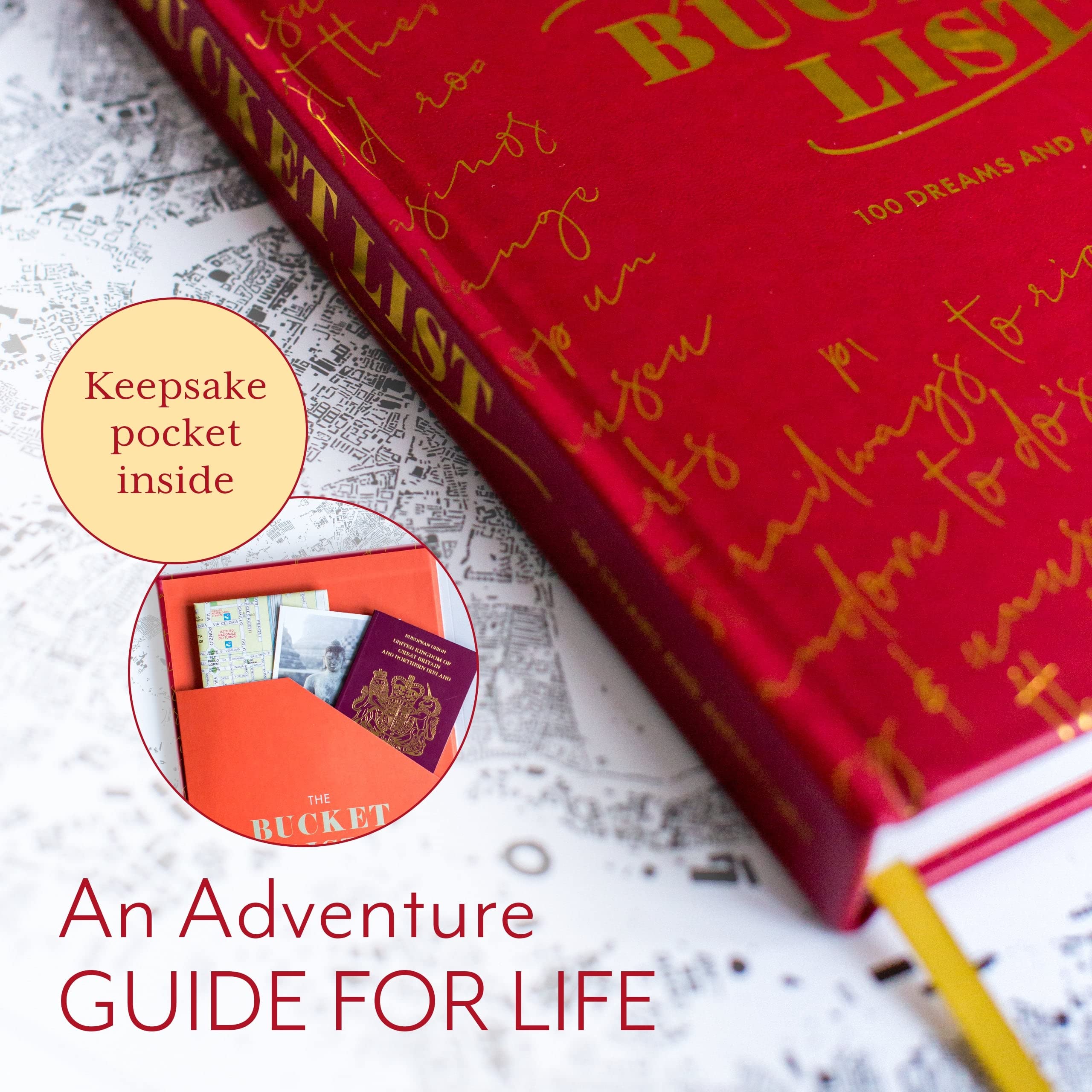 Amazing Travel Bucket List Journal - Undated Vegan Leather Travel Planner Notebook & Diary | Perfect Gift for Travel Lovers | Ideal for Road Trips, Vacations & Adventure Planning (Red)