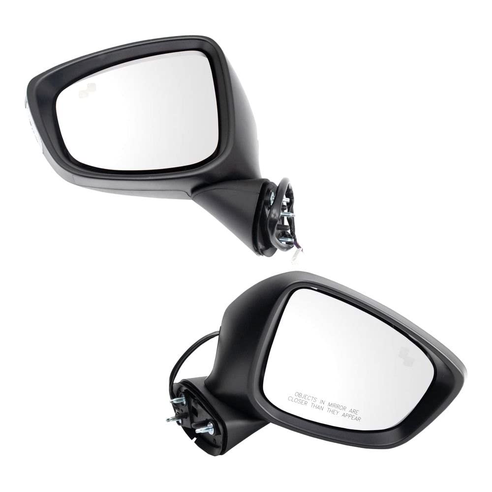 TRQ Driver & Passenger Side Mirror Set - No Heat - Compatible with 2013-2015 Mazda CX-5 (MA1320225, MA1321225) - Perfect Replacement for Broken or Damaged Mirrors