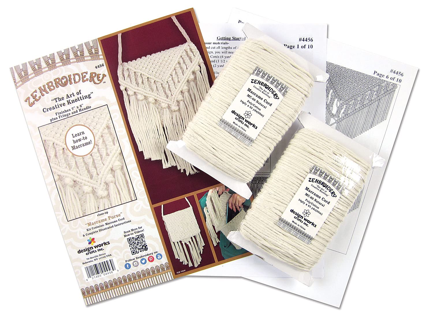 Macrame Purse Making Kit - DIY Handmade Craft Kit for Beginners, White | Perfect for Home Decor, Gift Making & Boho Style Accessories