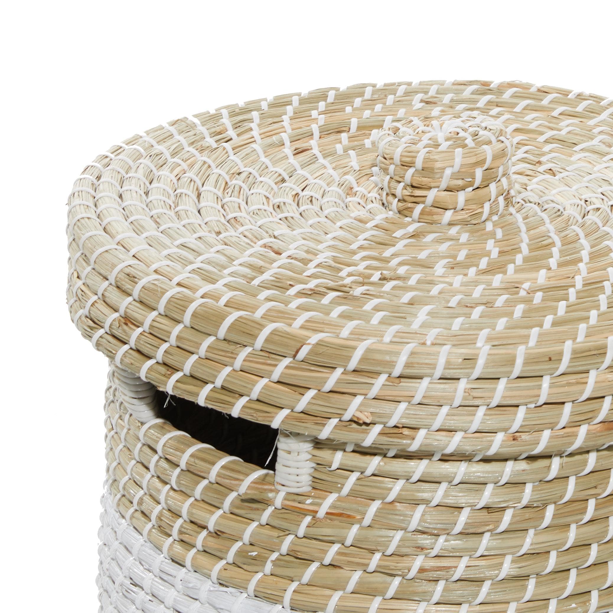 Deco 79 Seagrass Handmade Woven Storage Basket Set of 2 - 13