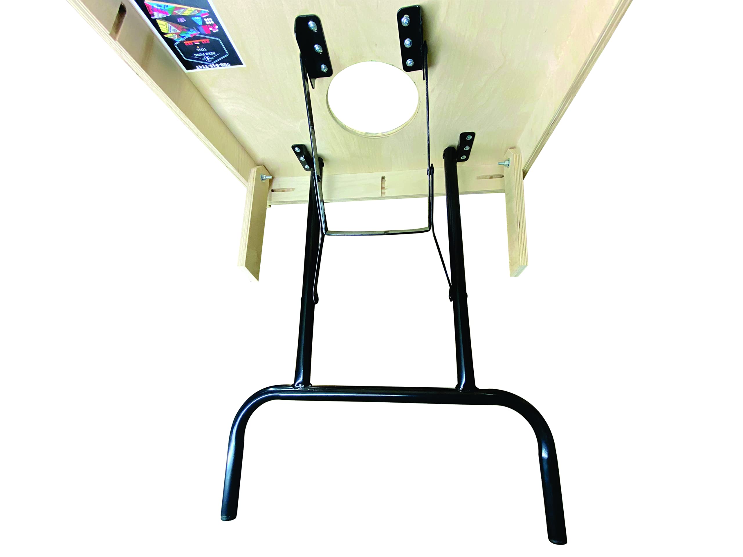 Heavy Duty Steel Folding Table Legs 27 Inch - Industrial Strength Powder Coated Gloss Black - Commercial Grade Table Base for Office, Restaurant & Event Furniture - Perfect for Workstations, Banquet Tables & Trade Show Displays