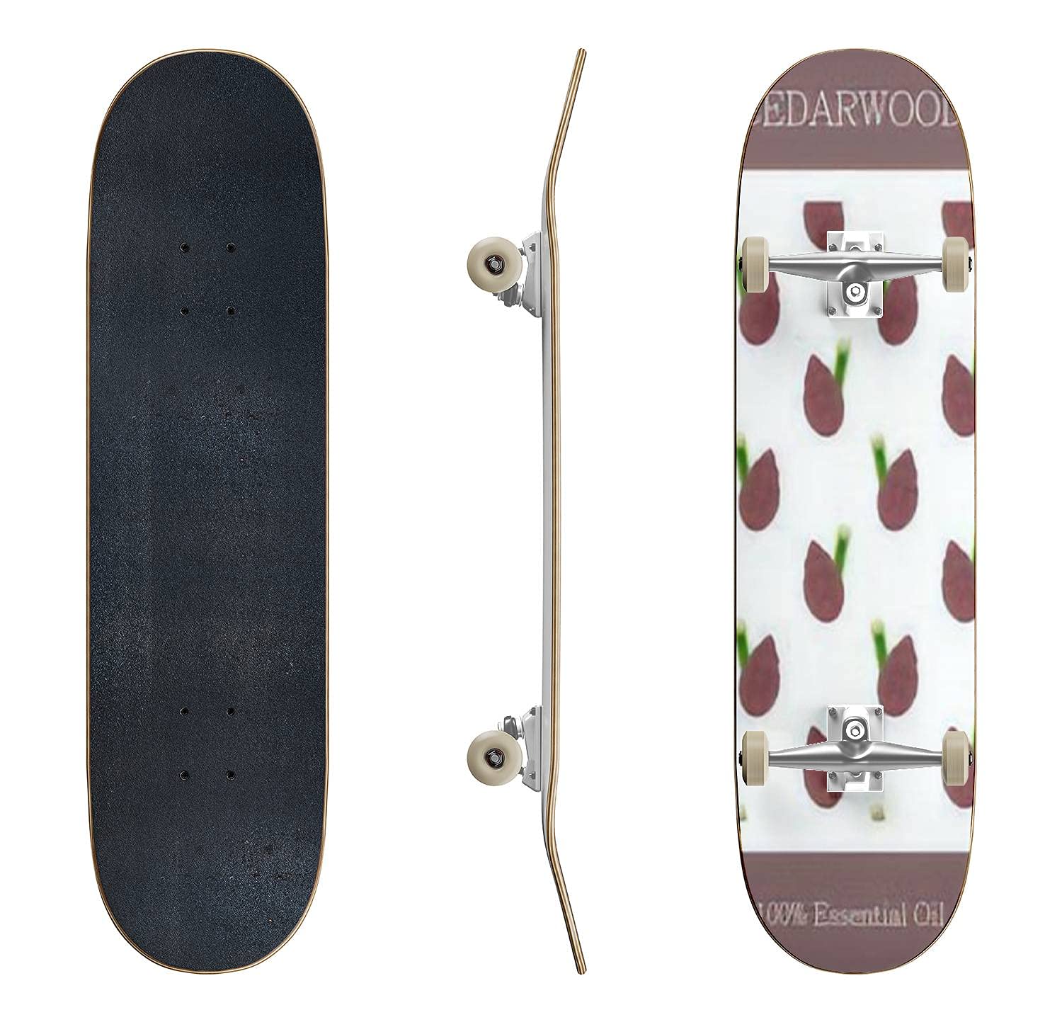 Premium Vanilla Essential Oil Skateboard - Classic Concave Longboard for Beginners & Professionals | Extreme Sports, Teen Gifts, Cool Skate Gear | Perfect for Street Skating, Commuting & Tricks