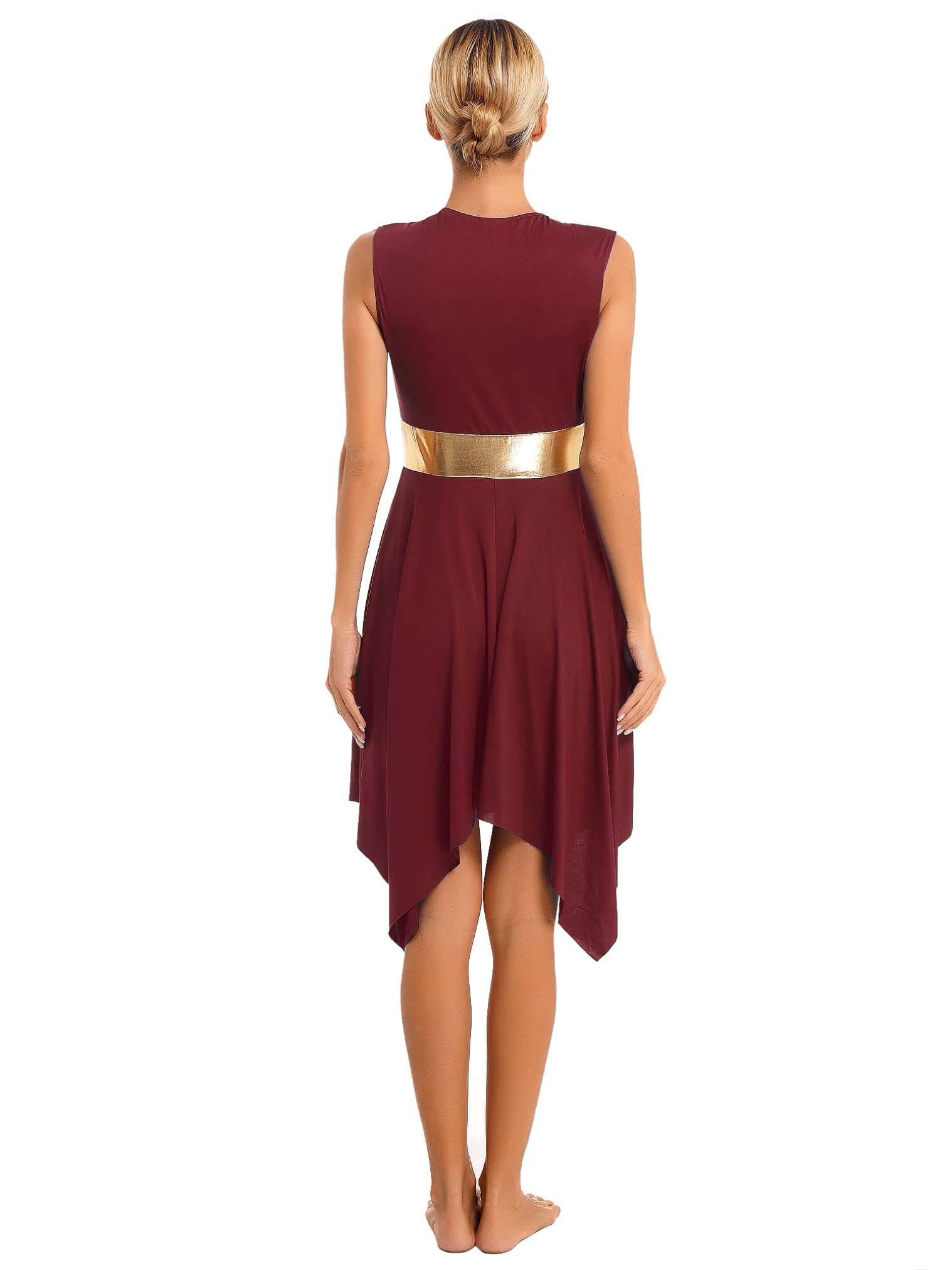 Women's Sleeveless Praise Dance Overlay Dress - Worship Dance Tunic Costume for Liturgical Performances, Church Services & Spiritual Events