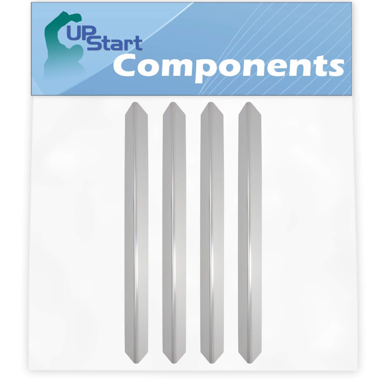 4-Pack Stainless Steel BBQ Grill Heat Shield Plates for Weber 7540 - Compatible Flame Tamer, Guard, Deflector, Flavorizer Bar, Vaporizer Bar & Burner Cover (24.5
