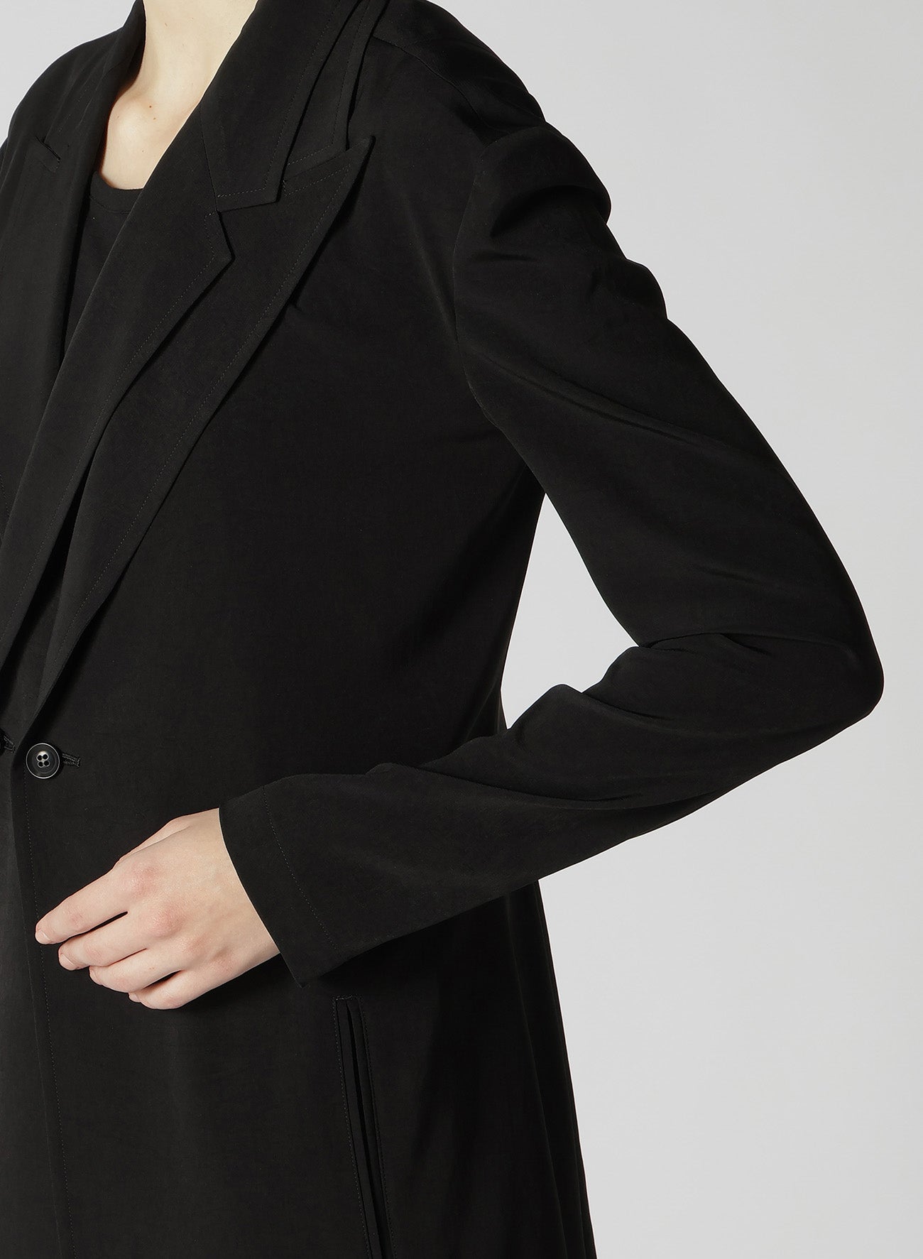 Elegant Crepe de Chine Double Front Jacket for Women - Lightweight & Stylish Outerwear for Work, Dates & Special Occasions