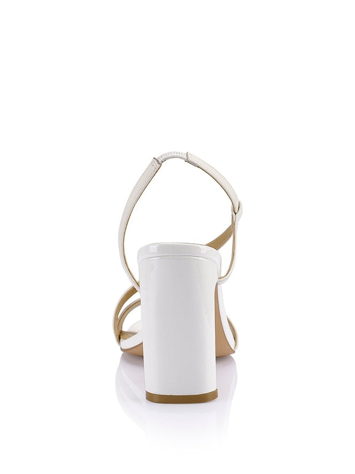 Kamino Women's Heeled Sandals - Chalk Patent Leather Strappy Sandals for Summer Weddings & Date Nights