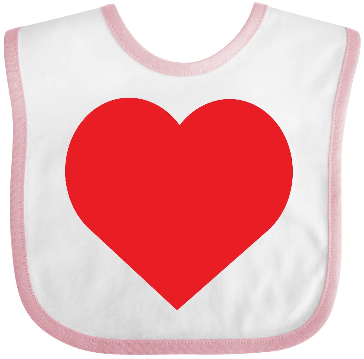 Inktastic Red Heart Baby Bib - Soft Cotton Drool Bib for Newborns & Infants - Perfect for Feeding, Teething, and Everyday Use